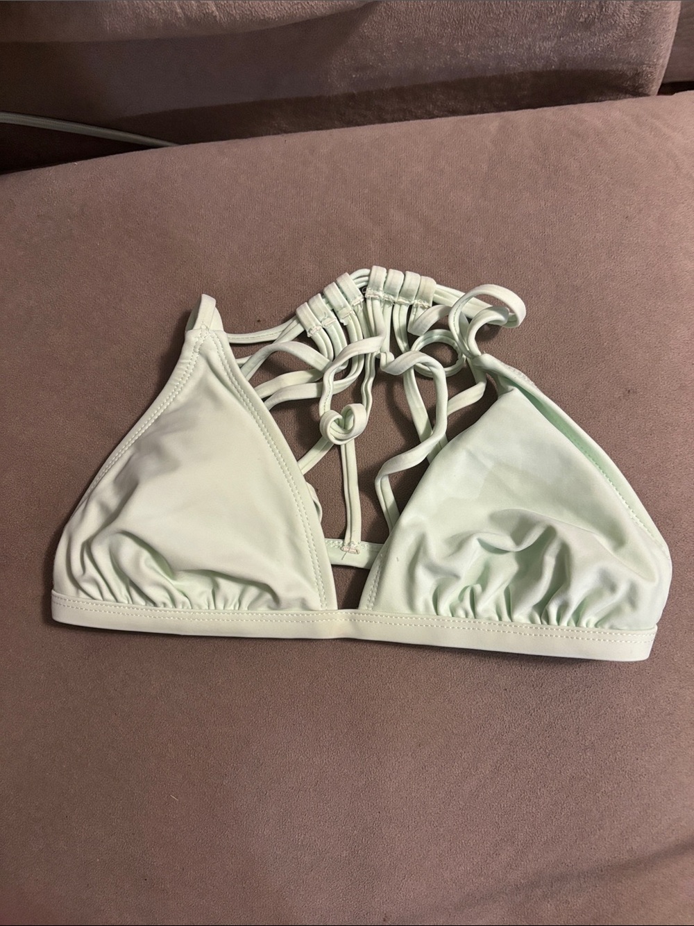Xhilaration Mint Green Strappy Triangle Bikini Top